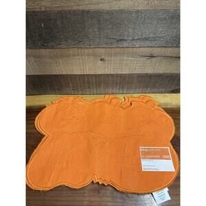 Living Quarters Halloween Pumpkin 13x18 Placemats Set Of 6